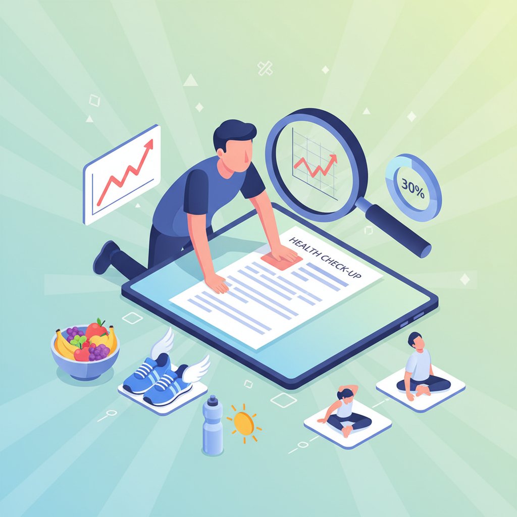 健康診断の重要性を強調するイラスト