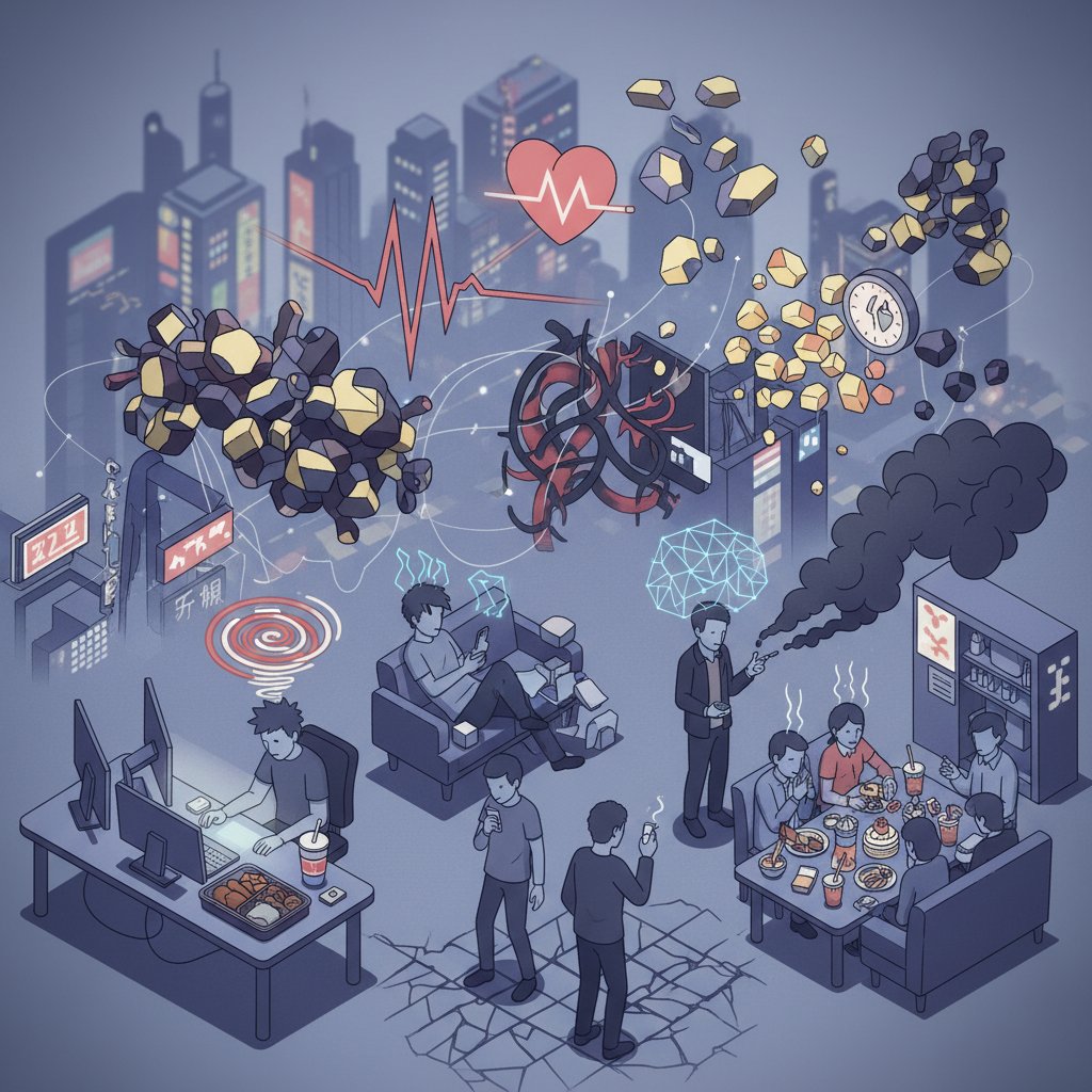 生活習慣病、病気のリスク、現代人の生活