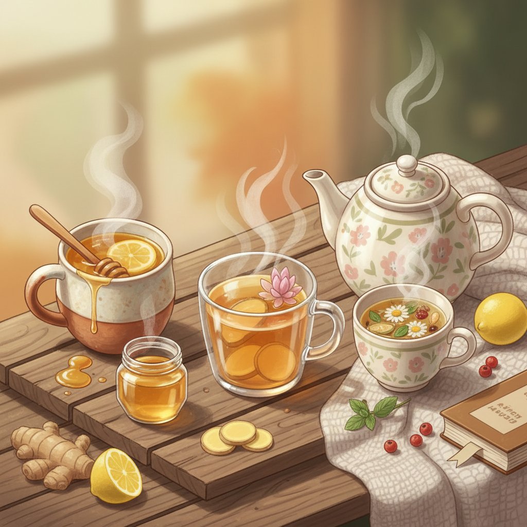 喉の痛みに効く温かい飲み物