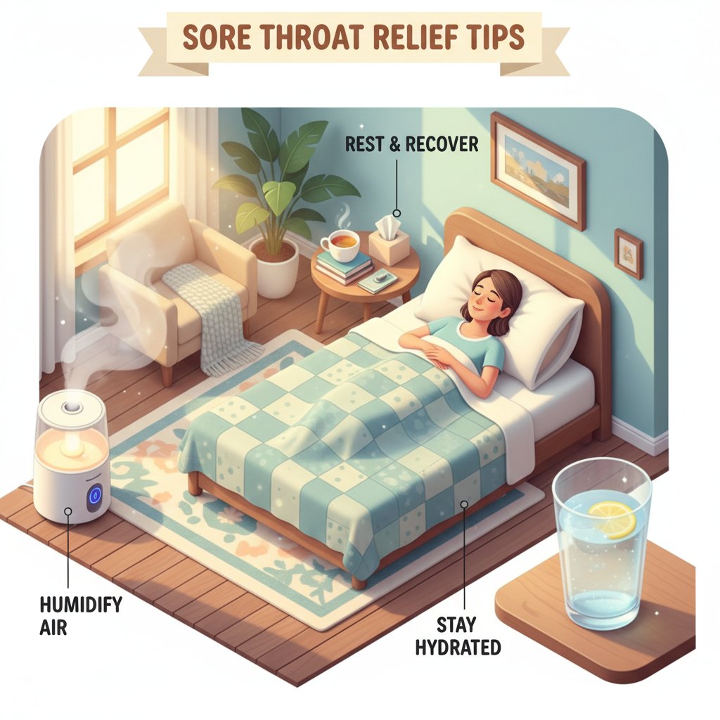 喉の痛みを和らげる加湿器と睡眠