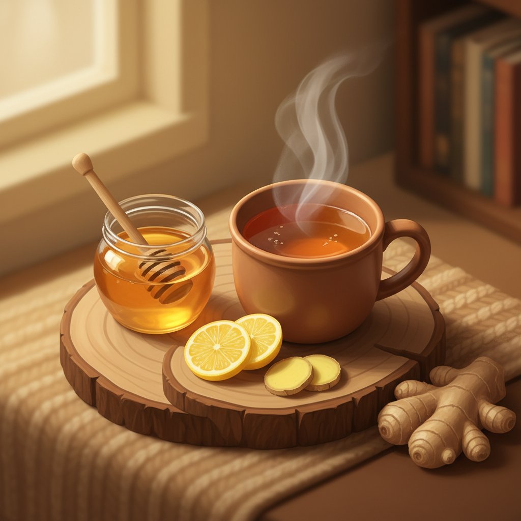 はちみつレモン湯と生姜