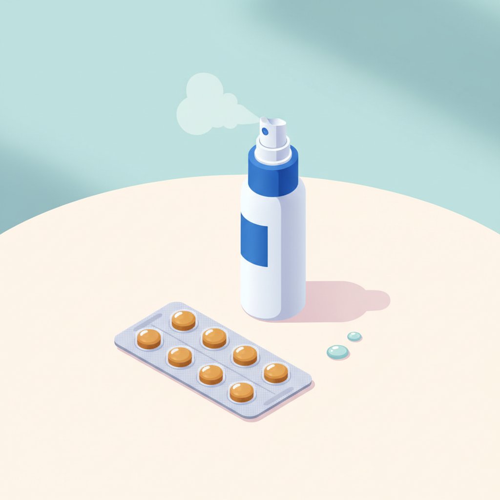 喉スプレーとトローチ